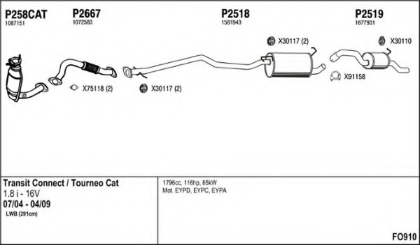 FENNO FO910 Exhaust System